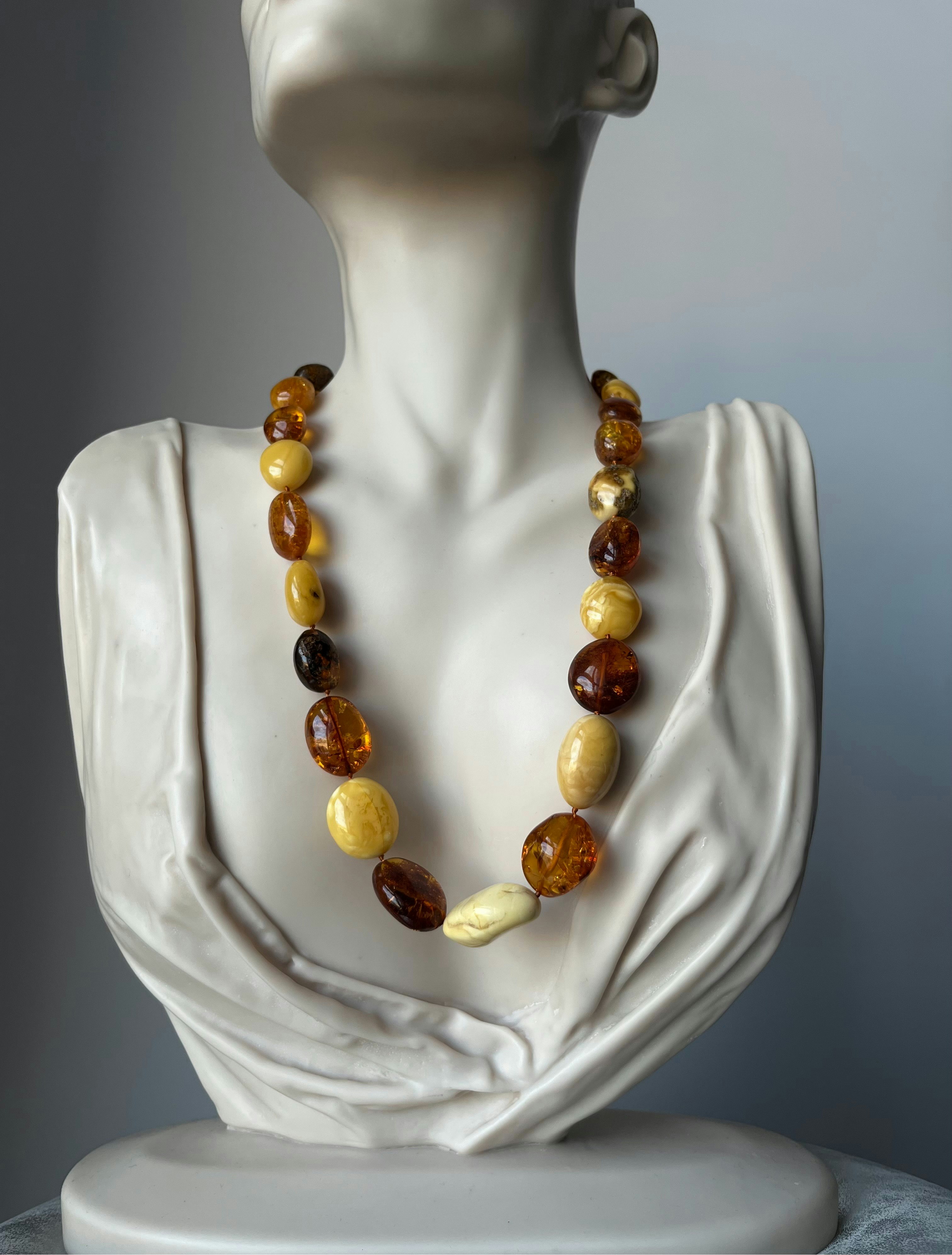 Amber Floating Saltwater Beeswax Beads Necklace Honey Wax - Temu